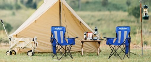 2 Pack Folding Outdoor Camping Chairs with Cooler Pouch - Image 21
