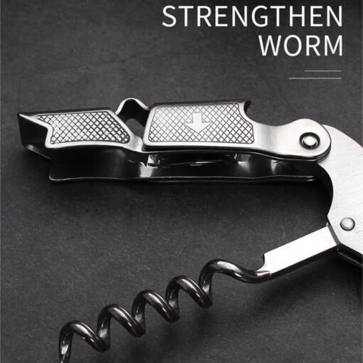 Premium Stainless Steel Corkscrew with Wooden Handle - Image 5
