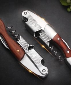 Premium Stainless Steel Corkscrew with Wooden Handle