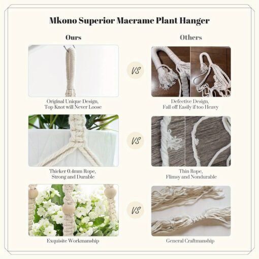 3 Packs, Macrame Plant Hangers - Image 6
