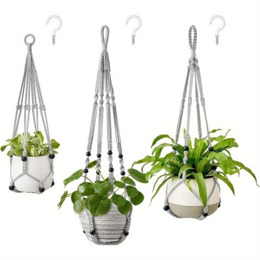 3 Packs, Macrame Plant Hangers - Image 3