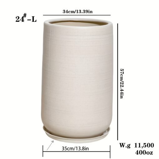 Large Ceramic Planter with Drainage Hole - Image 7