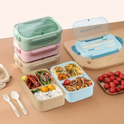 1pc 33.81 Oz Lunch Box With Tableware - Image 10