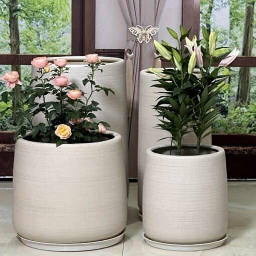 Large Ceramic Planter with Drainage Hole - Image 2