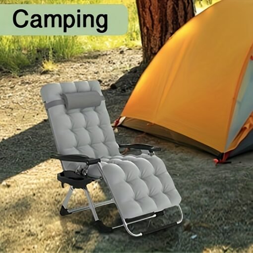 440lbs Ergonomic Outdoor Zero Gravity Lounge Chair with Cup Holder - Image 8