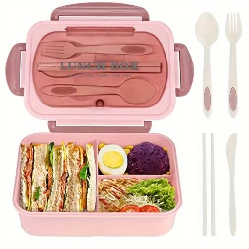 1pc 33.81 Oz Lunch Box With Tableware - Image 7
