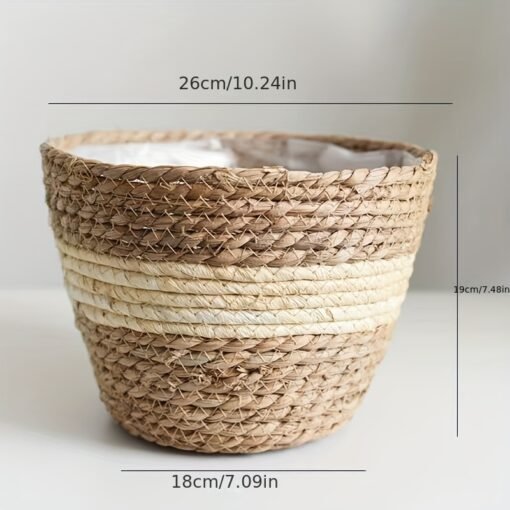 Handwoven Rattan Flower Pot - Image 11