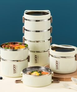 1 Set of Spacious Insulated Stainless Steel Lunch Box