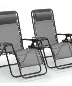 Zero Gravity Chair Set of 2, Folding Reclining zero gravity
