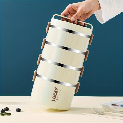 1 Set of Spacious Insulated Stainless Steel Lunch Box - Image 14