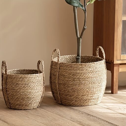 Nordic style seaweed handmade woven flower pot