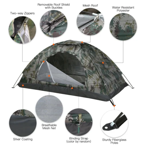 Tomshoo 1/2 Person Ultralight Camping Tent - Image 2