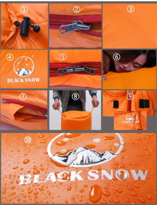 Very Warm White Goose Down Filled Adult Mummy Style Sleeping Bag - Image 28