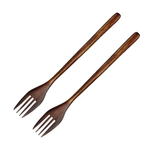 5 Pieces Wooden Spoon Soup Spoon and Fork Tableware - Image 16