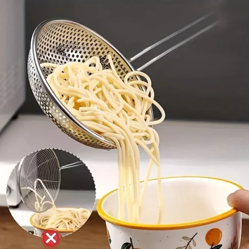 Stainless Steel Colander with Wooden Handle - Image 4