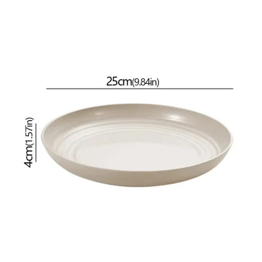 Wheat Straw Solid Color Round Plates - Image 15