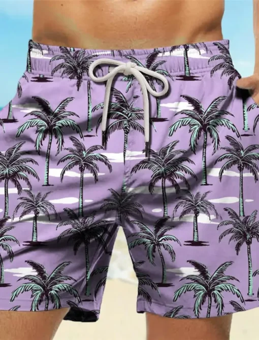 Palm Tree Tropical Men's Resort 3D Printed Board Shorts - Image 3