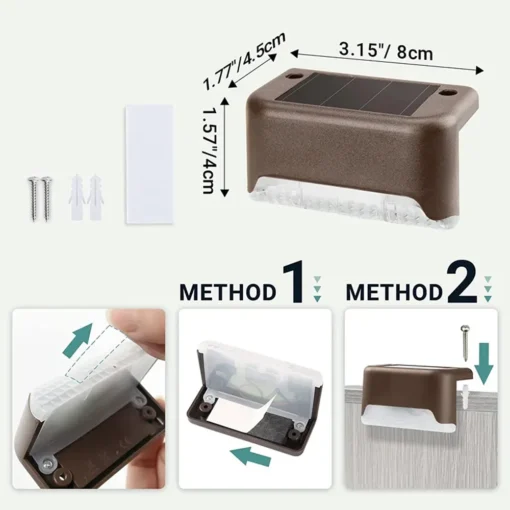 Warm White LED Solar Step Lamp - Image 6