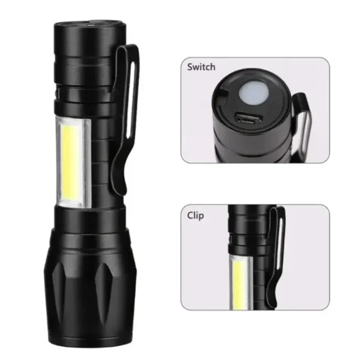 Mini LED Flashlight COB+XPE Portable Torch - Image 2
