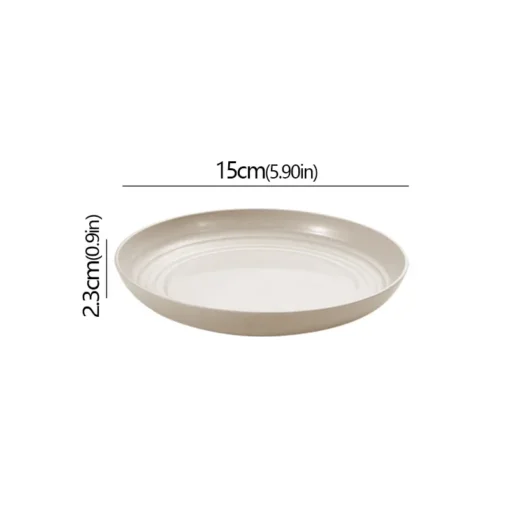 Wheat Straw Solid Color Round Plates - Image 17