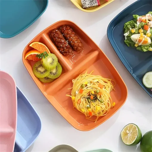 Unbreakable Rectangular 3-Grid Meal Plate - Image 10