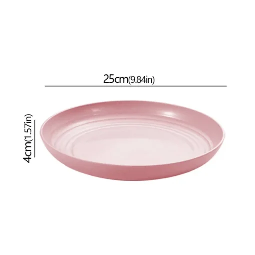 Wheat Straw Solid Color Round Plates - Image 7