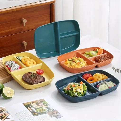 Unbreakable Rectangular 3-Grid Meal Plate - Image 3