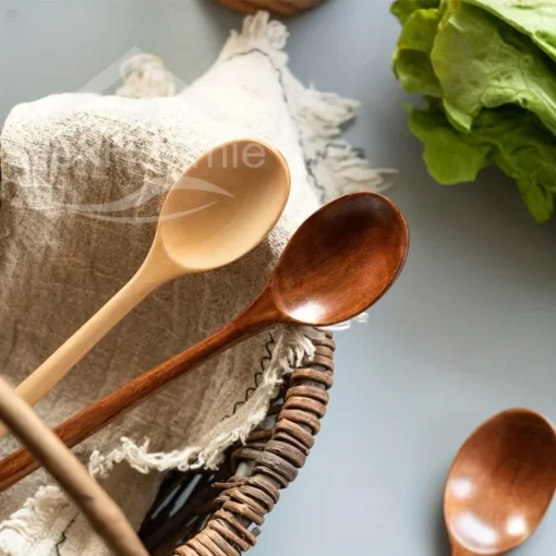 6 Piece Wooden Spoon Bamboo Kitchen Korean Style - Image 26