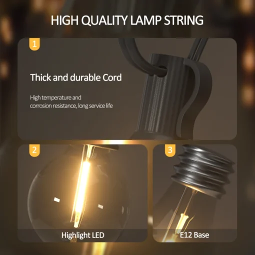 Solar String Lights Outdoor G40 - Image 14