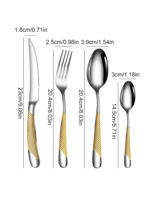 24pc Stainless steel tableware - Image 6