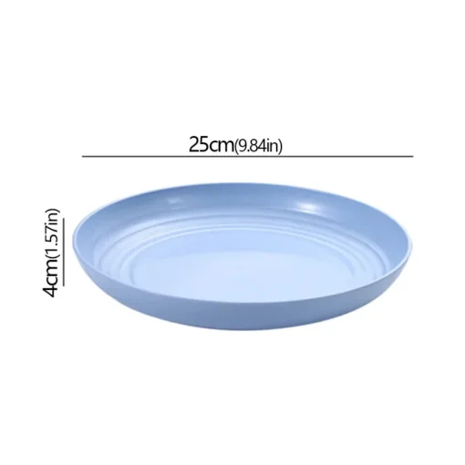 Wheat Straw Solid Color Round Plates - Image 10