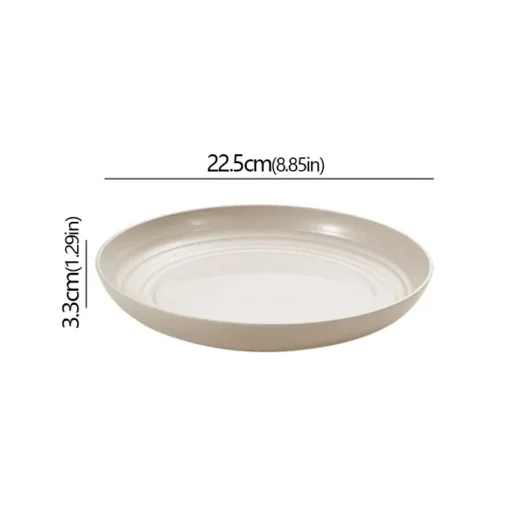 Wheat Straw Solid Color Round Plates - Image 8