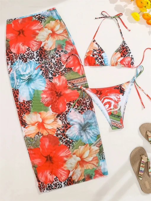2025 New Flower Print Bikini Set - Image 32