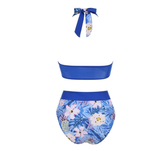 bikini Beach Colour Block Floral Printed Women's Swimsuit - Image 17