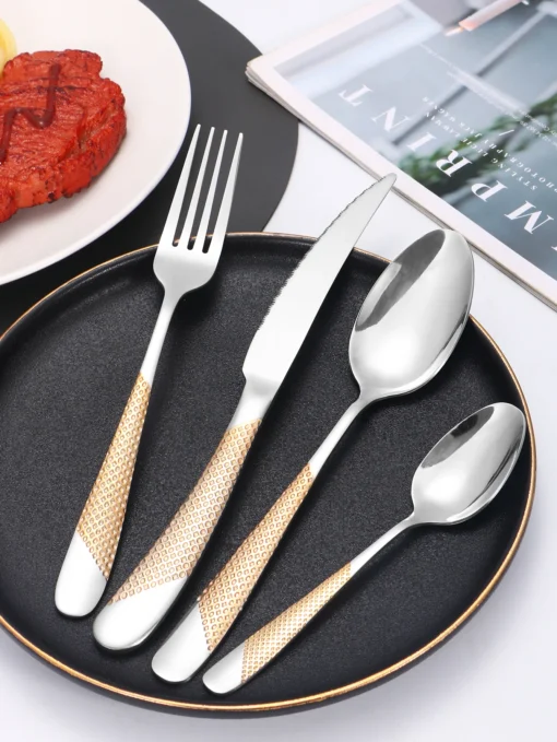 24pc Stainless steel tableware - Image 3