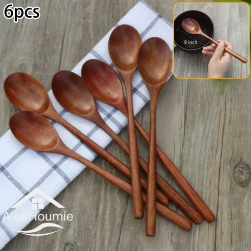 6 Piece Wooden Spoon Bamboo Kitchen Korean Style