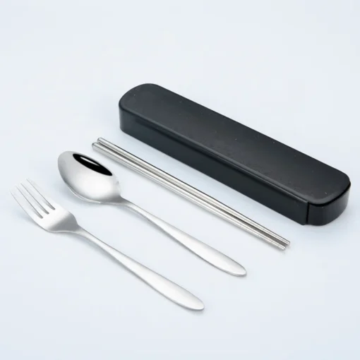 4Pcs/Set Stainless Steel Chopsticks  Spoon Fork Steak Knife with Storage Case - Image 9