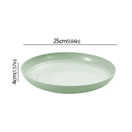 Wheat Straw Solid Color Round Plates - Image 9
