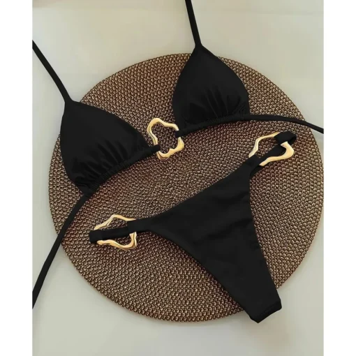 Sexy Bikini Solid Color Lace-up
