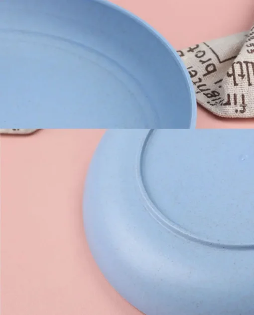 Wheat Straw Solid Color Round Plates - Image 32