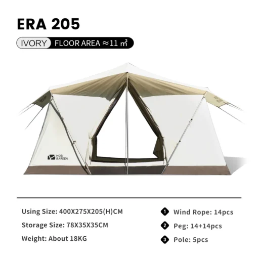 Mobi Garden Camping Era205 Cotton Tent - Image 8