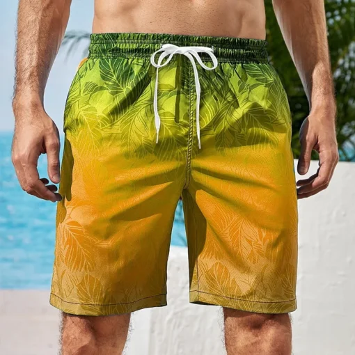 Gradient Graphic Beach Shorts - Image 3