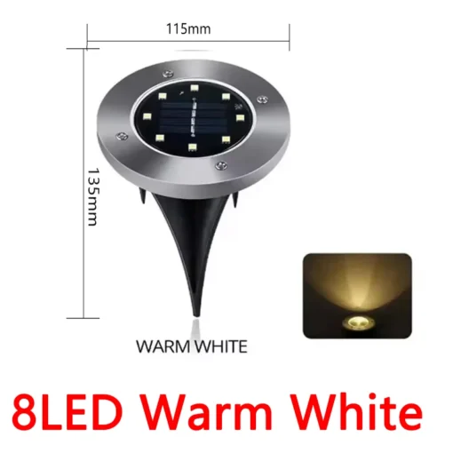 1/4/8Pack Solar Lights Outdoor 8/20LEDs Disk Underground Lamp Spotlight - Image 9