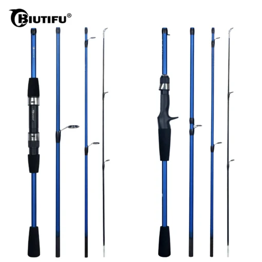 BIUTIFU Baitcasting Spinning Travel Carbon 4/5 Section Fishing Rods