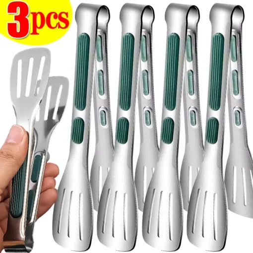 3/1Pcs Stainless Steel Food Tongs