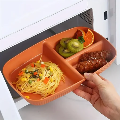 Unbreakable Rectangular 3-Grid Meal Plate - Image 6