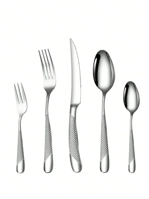 6pc/30pc Stainless steel silver high-end star diamond tableware - Image 4