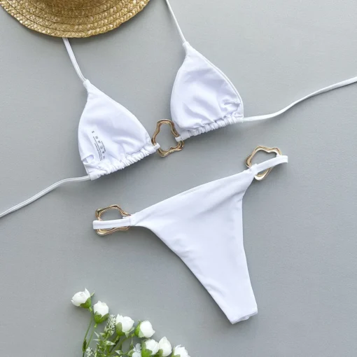 Sexy Bikini Solid Color Lace-up - Image 16