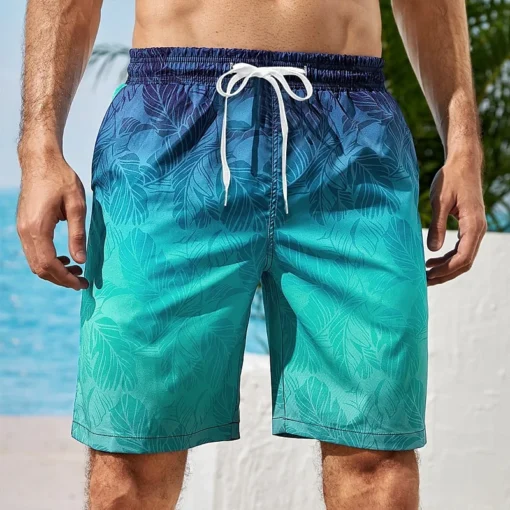 Gradient Graphic Beach Shorts