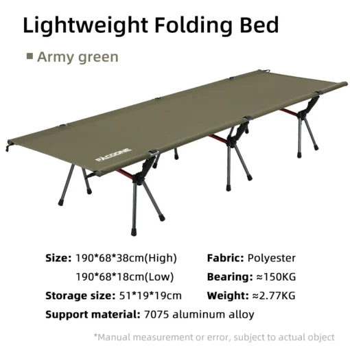 PACOONE Camping Cot  Folding Camping Bed - Image 8